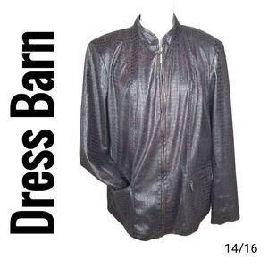 Dress Barn Jacket Lightweight Brown Faux Leather